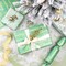Reversible Green Christmas Wrapping Paper - Mini Roll - 17 Inch x 33 Feet - Watercolor Green Christmas Tree Wrapping Paper with Metallic Foil Shine for Holiday, Party, Celebration